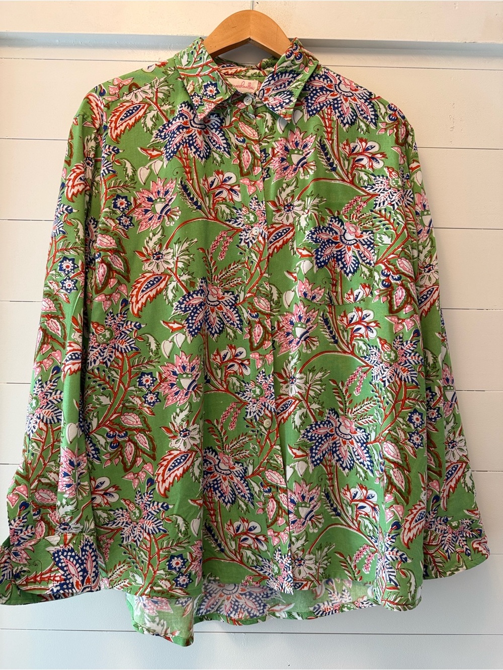 Floral Green Button-Down Shirt